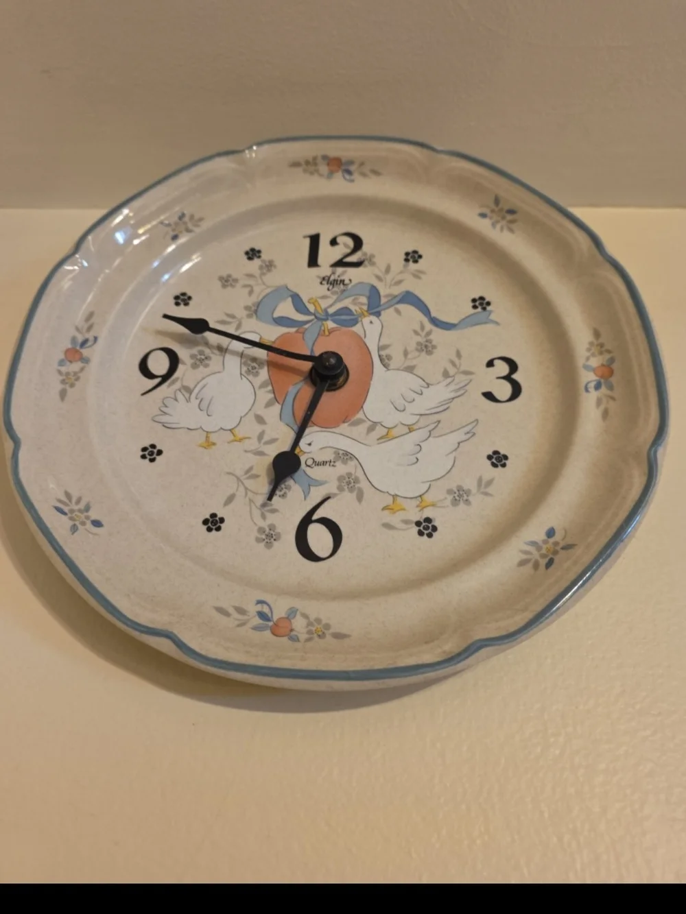 Country Marmalade Goose Ceramic Plate Wall Clock